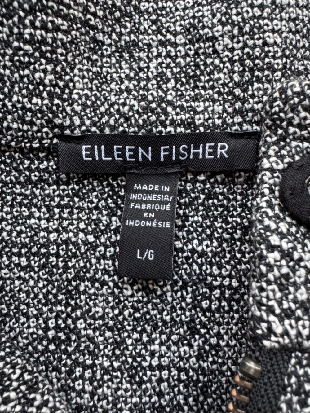 Eileen Fisher Stand Collar Organic Cotton Blazer L - Picture 7 of 12